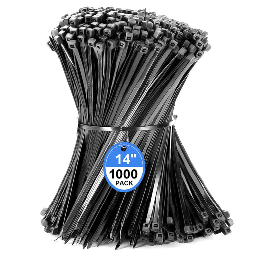 Cable Ties Black 14-Inch 1000 Pack
