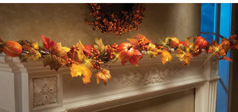 Pumpkin Vine and Maple Leaves