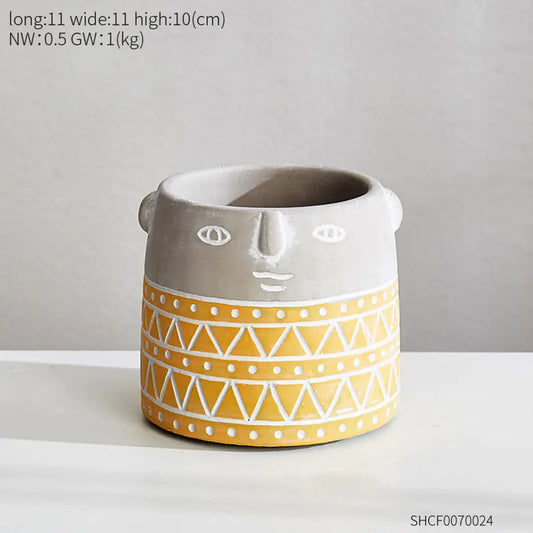 Nordic Modern Cartoon Cement Planter