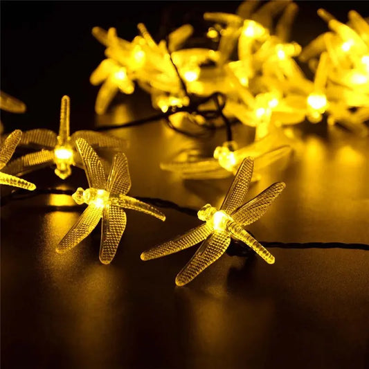 LED Solar Dragonfly String Lights