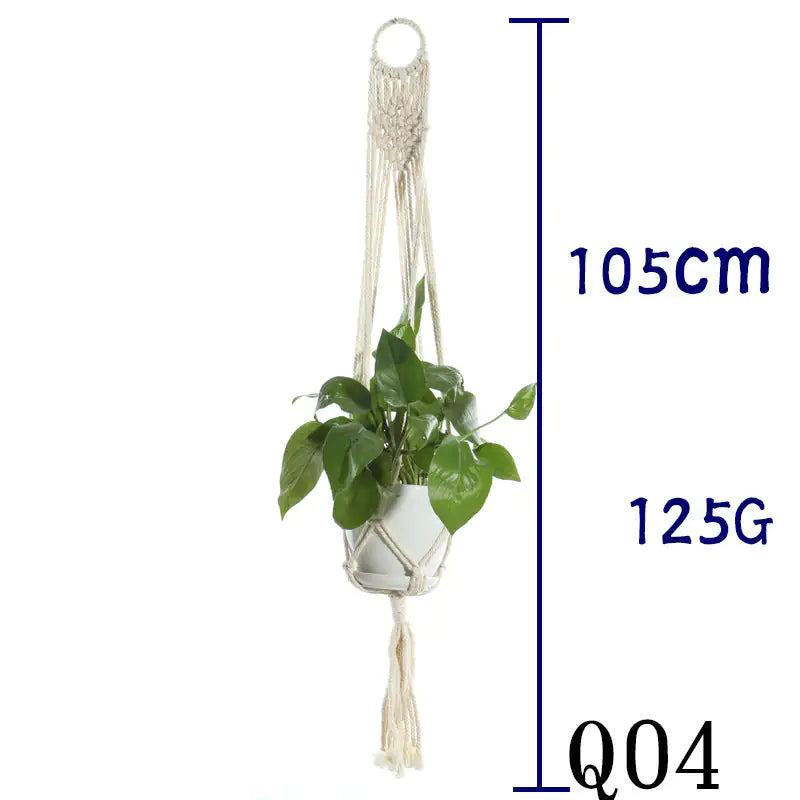 Beige Cotton Rope Plant Hanger