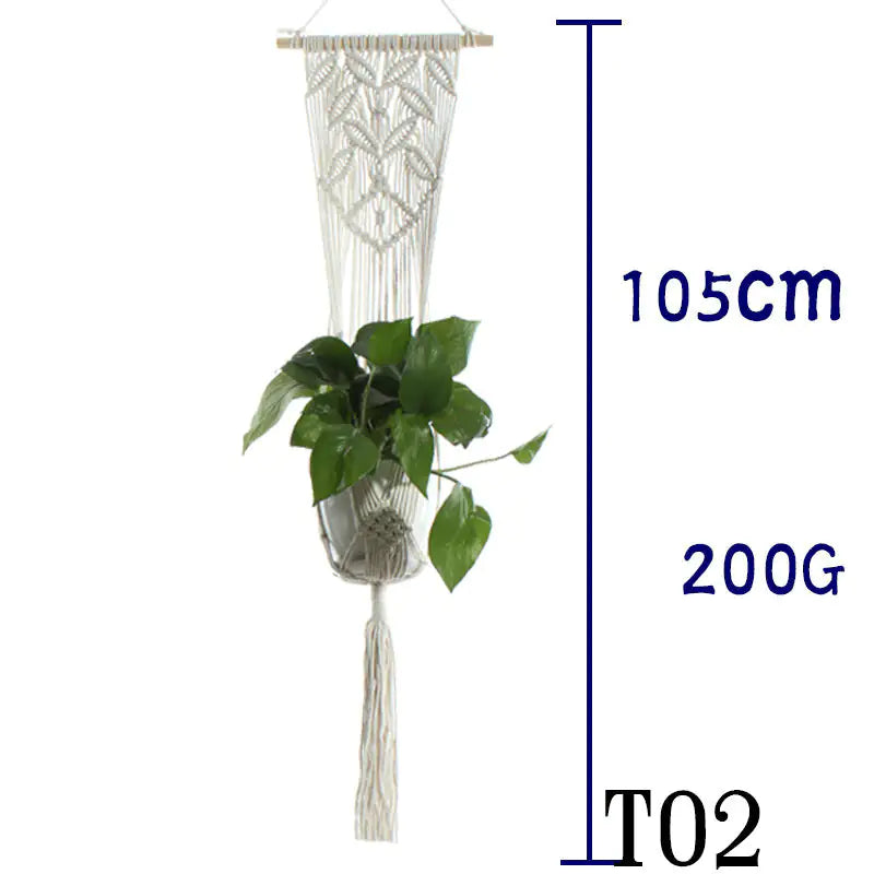 Beige Cotton Rope Plant Hanger