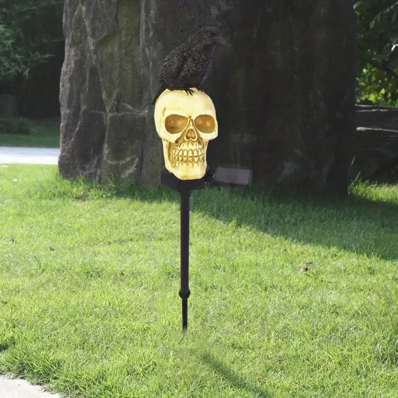 Crow Skull Solar Garden Light