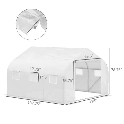 Walk-in Steel Greenhouse with PE Cover