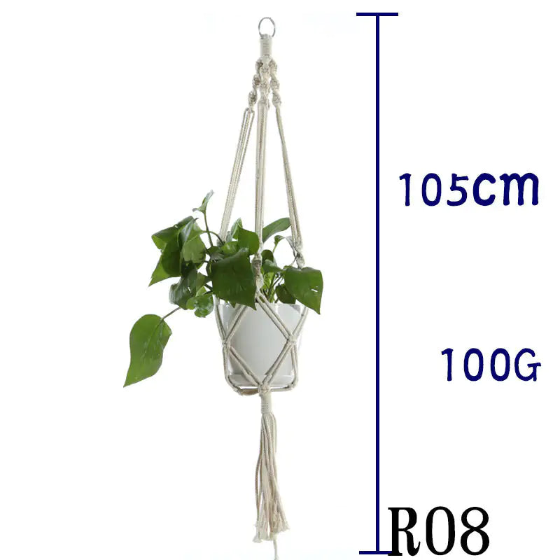 Beige Cotton Rope Plant Hanger