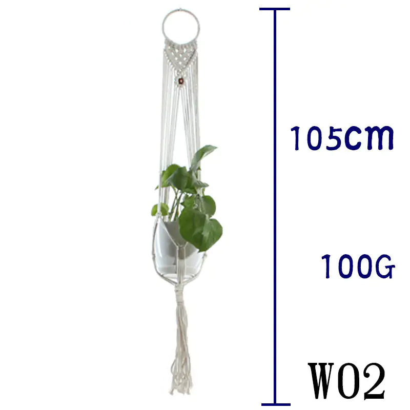 Beige Cotton Rope Plant Hanger