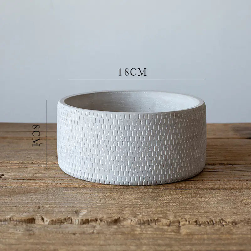 Vintage Cylindrical Cement Planter