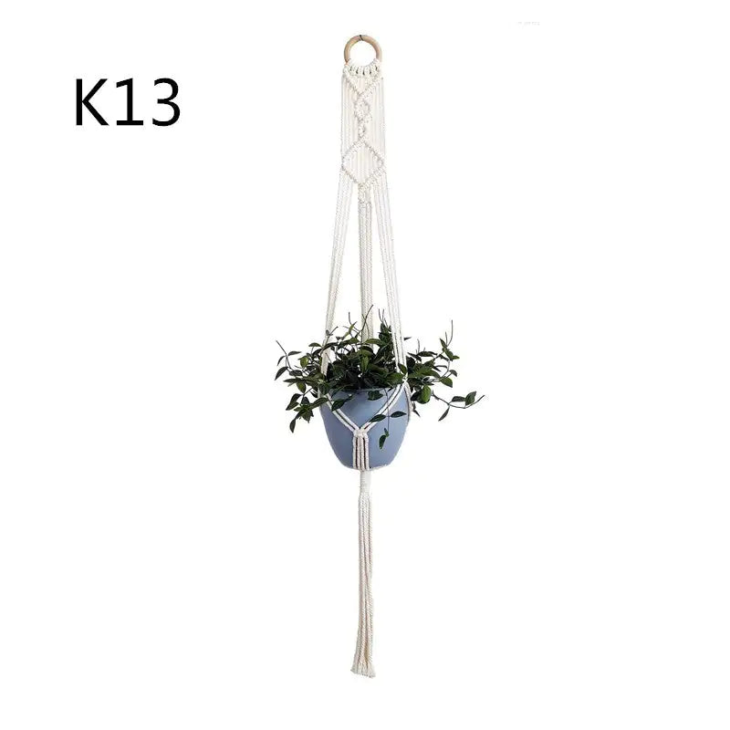 Beige Cotton Rope Plant Hanger