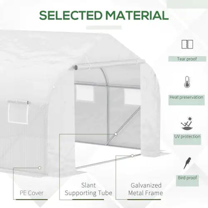 Walk-in Steel Greenhouse with PE Cover