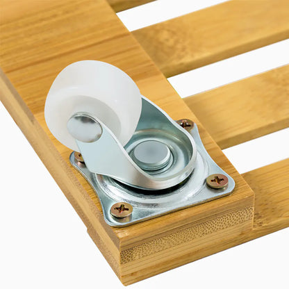 Mobile Bamboo Planter Tray with Thick Base
