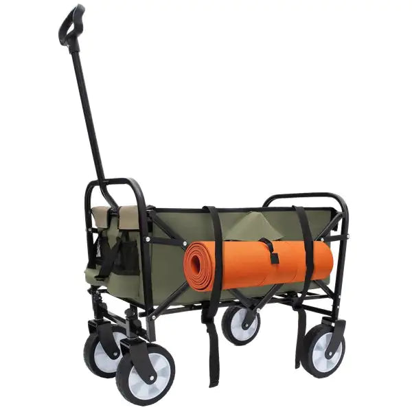 All-Terrain Foldable Utility Wagon with Strapping System, Green