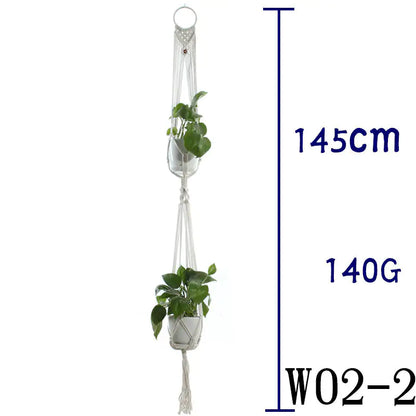 Beige Cotton Rope Plant Hanger