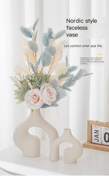 Scandinavian Matte Ceramic Vase - Elegant Decor