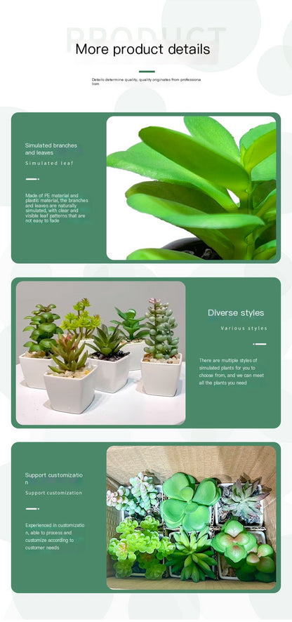 Miniature Faux Succulent Cactus Indoor Plant Pot