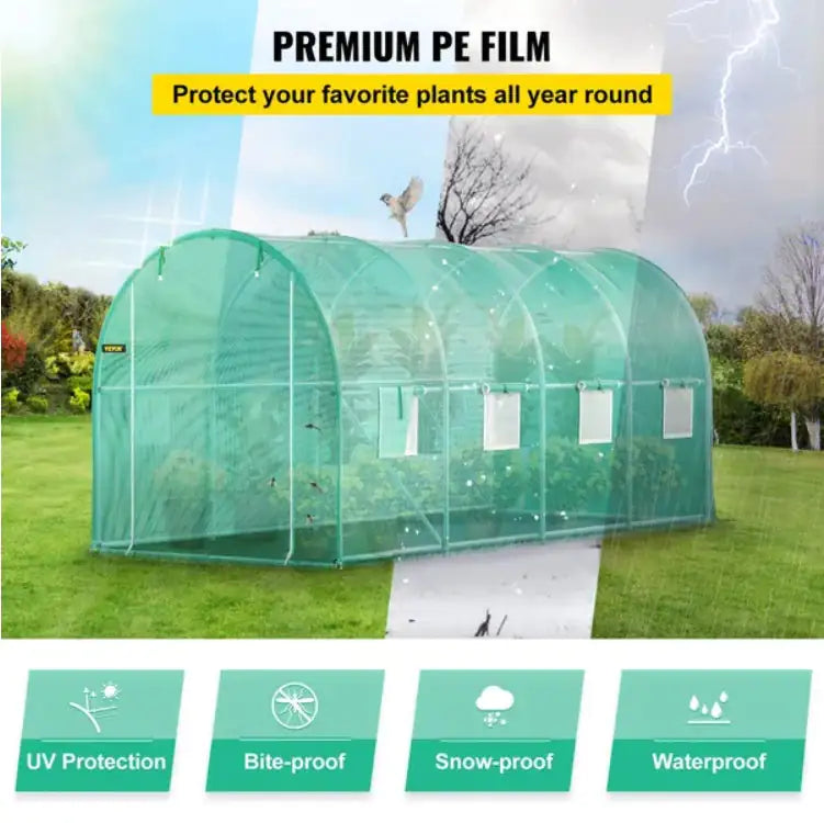 GreenGrowth Tunnel Greenhouse with Zip Door