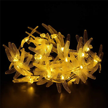 LED Solar Dragonfly String Lights