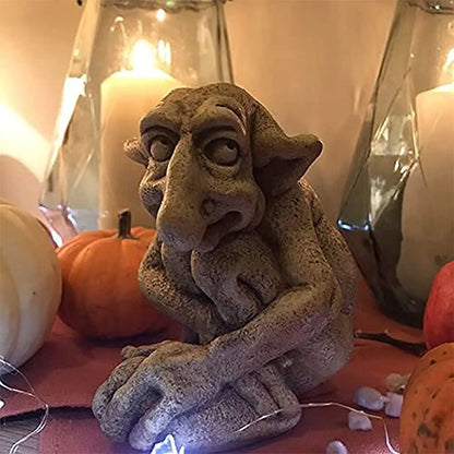 Gothic Cast Stone Troll Gargoyle Statue