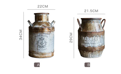 Rusty Metal Bucket Planter