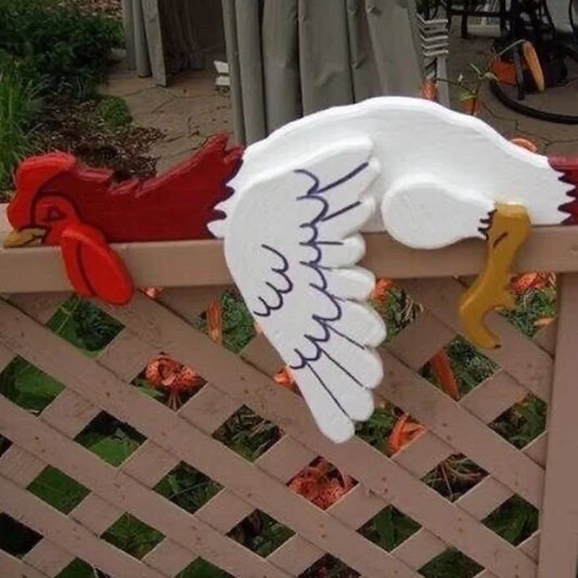 Funny Resting Rooster Garden Ornament
