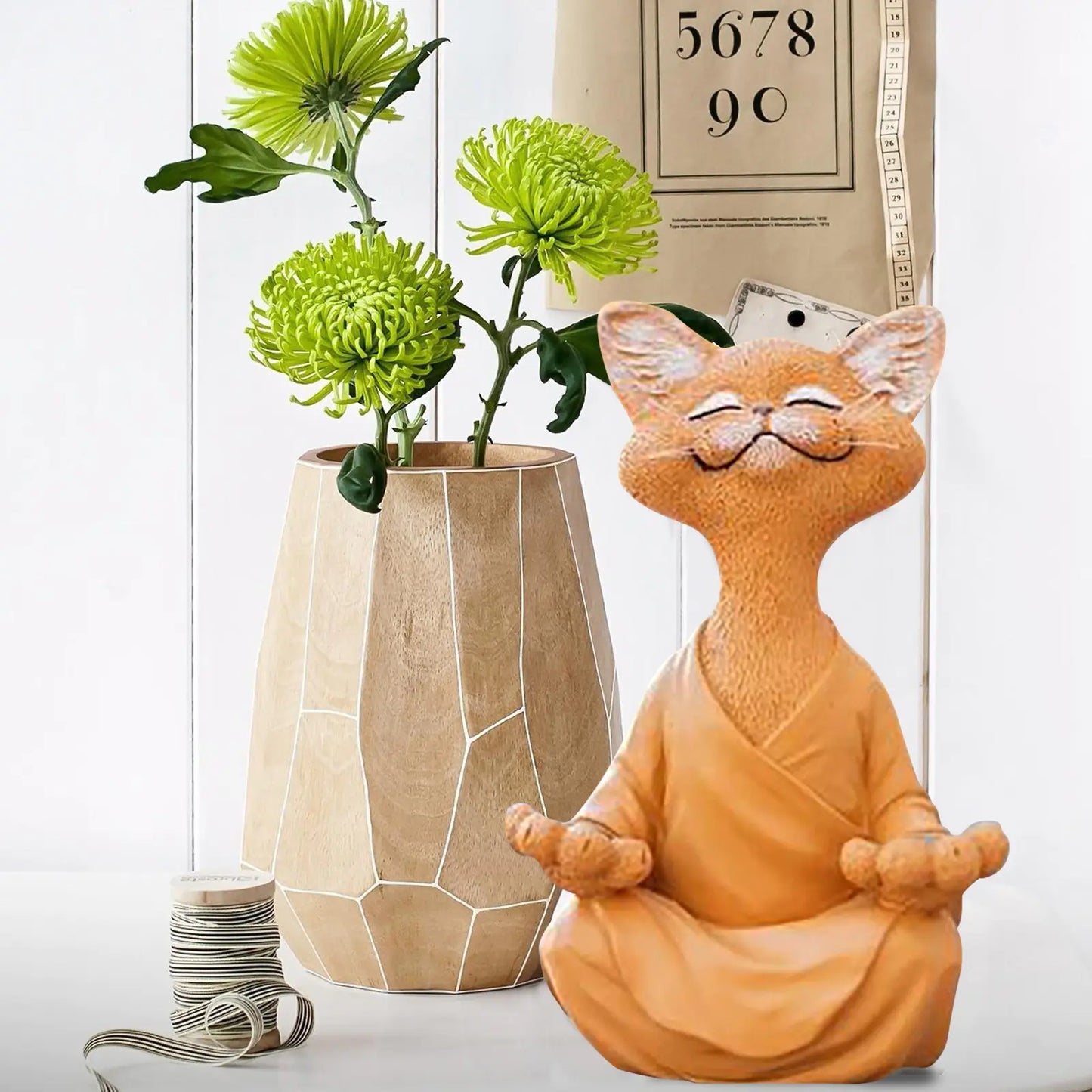 Black Buddha Cat Figurine