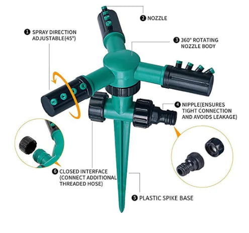 Tri-Way Large Garden Sprinkler