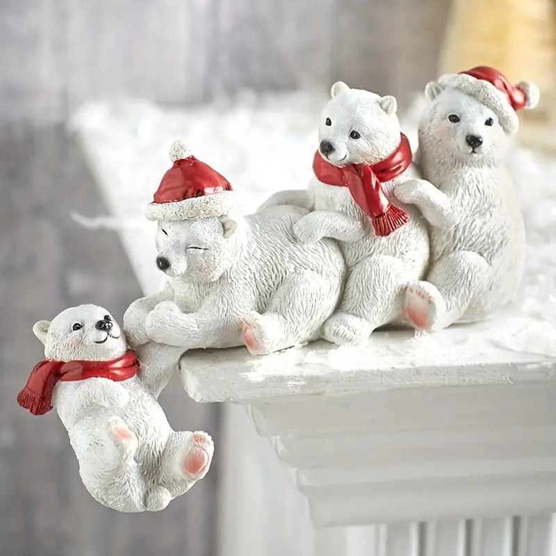 Cute Polar Bear Resin Statue