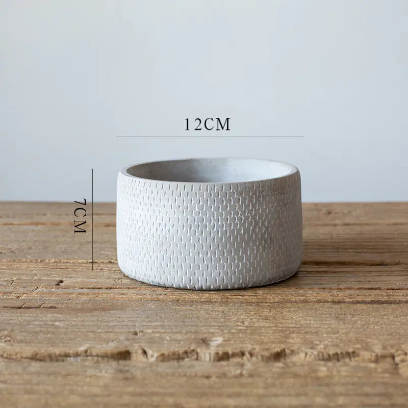 Vintage Cylindrical Cement Planter