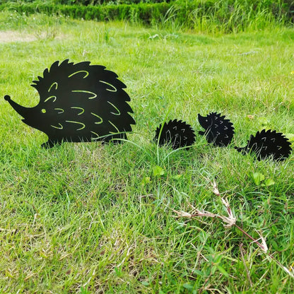 Metal Hedgehog Garden Yard Sign Stake Ornament