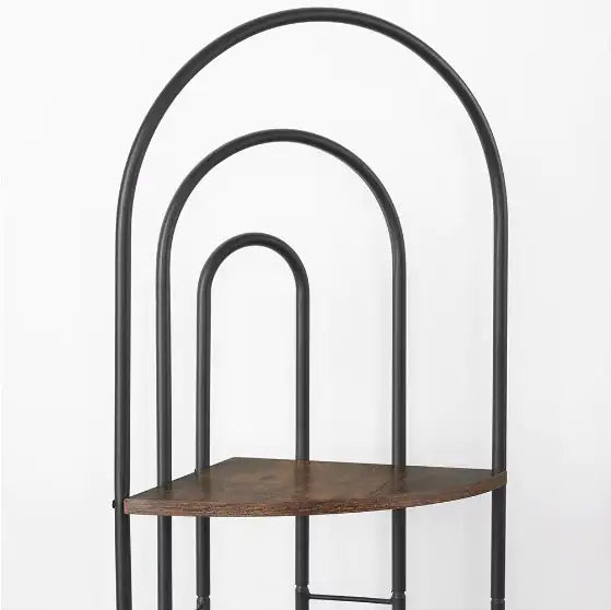 Chic Corner Bookshelf with Metal Support