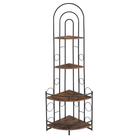 Chic Corner Bookshelf with Metal Support
