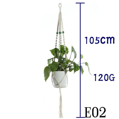 Beige Cotton Rope Plant Hanger