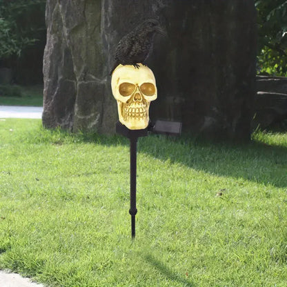 Crow Skull Solar Garden Light