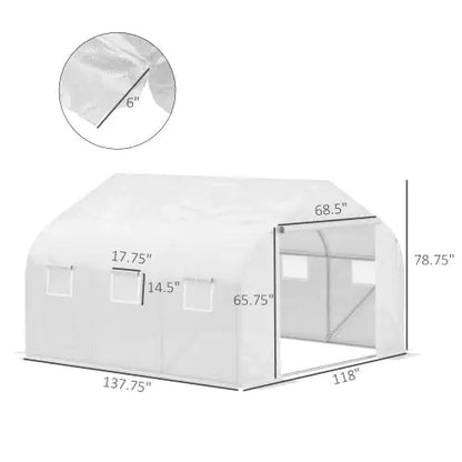 Walk-in Steel Greenhouse with PE Cover