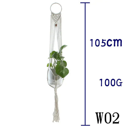 Beige Cotton Rope Plant Hanger