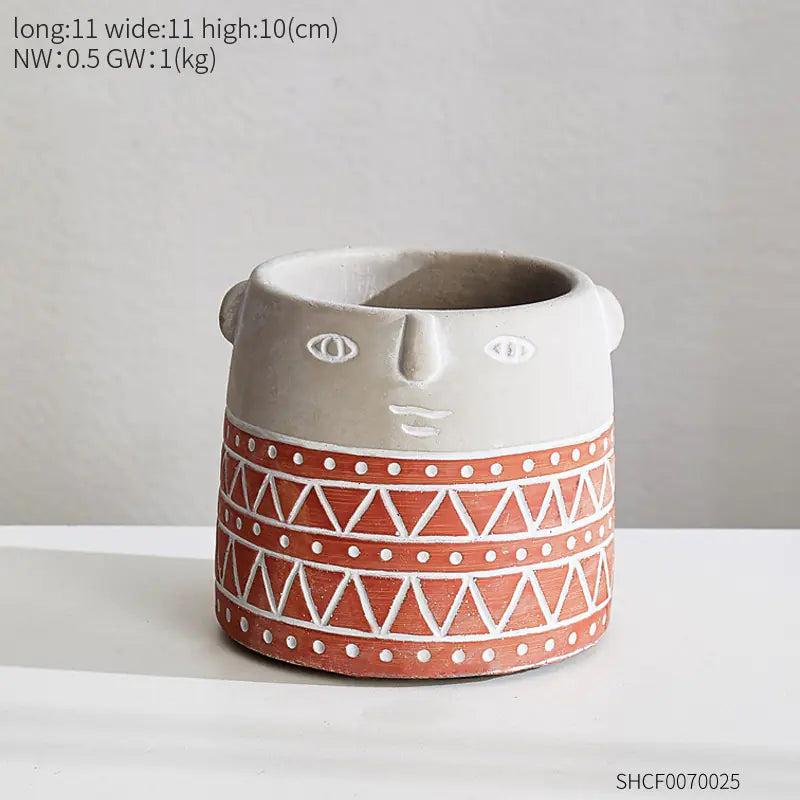 Nordic Modern Cartoon Cement Planter