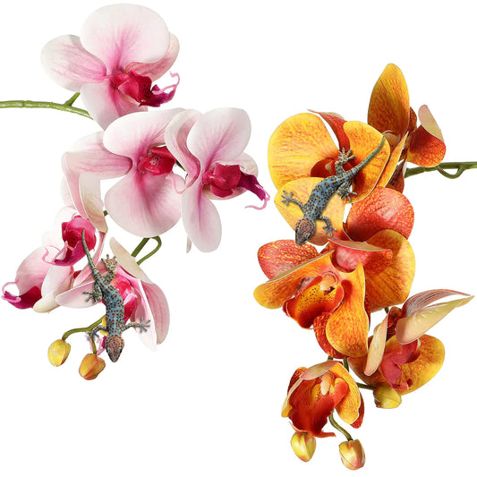 Twin Pack Artificial Phalaenopsis Reptile Decor