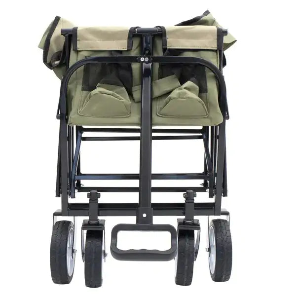 All-Terrain Foldable Utility Wagon with Strapping System, Green